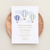 Baby shower voor het reizen van luchtballonnen kaart