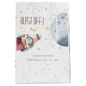 Baby shower voor het ultraviolette ruimtevaartuig medium cadeauzakje (Voorkant)