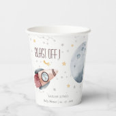 Baby shower voor het ultraviolette ruimtevaartuig papieren bekers (Achterkant)