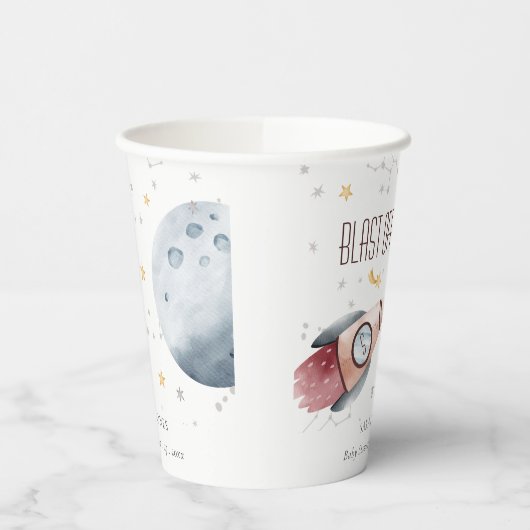 Baby shower voor het ultraviolette ruimtevaartuig papieren bekers (Links)