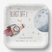 Baby shower voor het ultraviolette ruimtevaartuig papieren bordje (Voorkant)