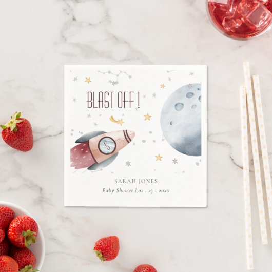 Baby shower voor het ultraviolette ruimtevaartuig servet (Insitu)