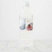 Baby shower voor het ultraviolette ruimtevaartuig waterfles etiket (Achterkant)