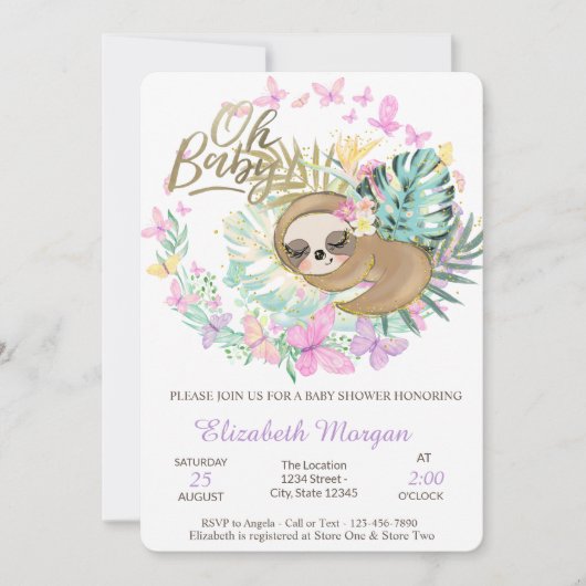 Baby shower voor het verklikken van luike steegjes kaart (Voorkant)