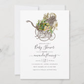  Baby shower voor het vervoer van Floral Baby Kaart (Voorkant)