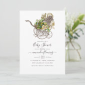  Baby shower voor het vervoer van Floral Baby Kaart (Staand voorkant)