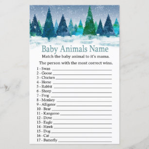 baby shower voor het winterbos Baby Animals Name G