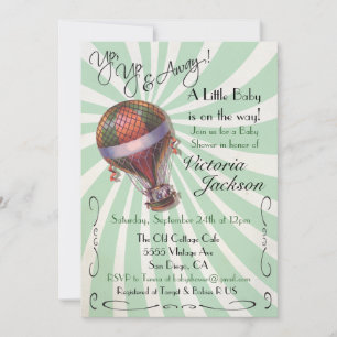 Baby shower voor heteluchtballon kaart