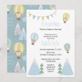 Baby shower voor heteluchtballon kaart (Voorkant / Achterkant)