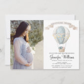 Baby shower voor heteluchtballon voor fotokaartuit kaart (Voorkant)