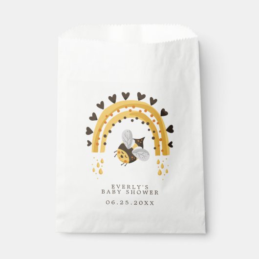 Baby shower voor honingbijen, mod-regenboog bedankzakje (Voorkant)