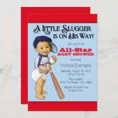 Baby shower voor honkbal kaart (Voorkant / Achterkant)