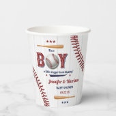 Baby shower voor honkbal papieren bekers (Achterkant)