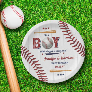 Baby shower voor honkbal papieren bordje