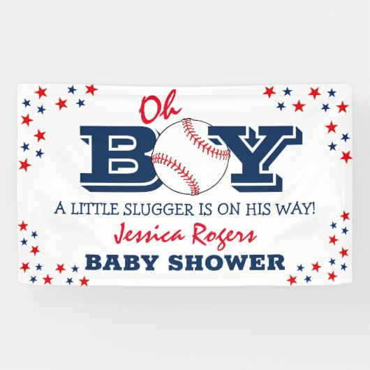 baby shower voor honkbal-sport spandoek (Horizontaal)