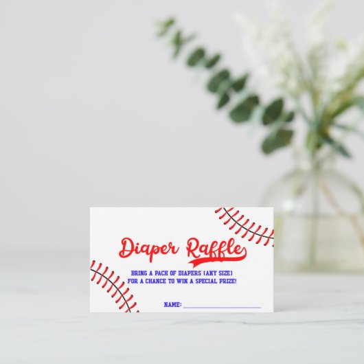 Baby shower voor honkbalsport - Kaart voor luiersp (Staand voorkant)