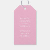 Baby shower voor hot-luchtballon Roze Cadeaulabel (Achterkant)