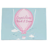 Baby shower voor hot-luchtballon Roze Groot Cadeauzakje (Voorkant)