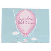 Baby shower voor hot-luchtballon Roze Groot Cadeauzakje (Achterkant)