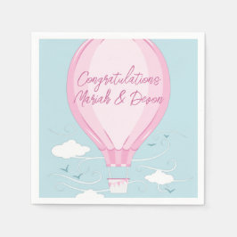 Baby shower voor hot-luchtballon Roze Servet
