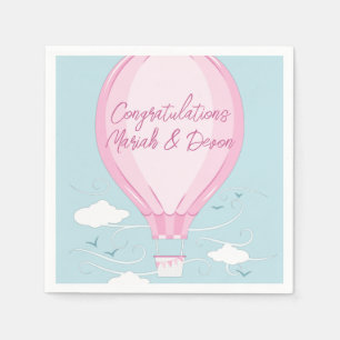 Baby shower voor hot-luchtballon Roze Servet