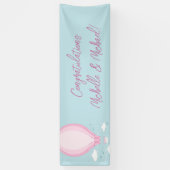 Baby shower voor hot-luchtballon Roze Spandoek (Verticaal)