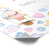Baby shower voor hot-luchtballonpatroon poster (Hoek)