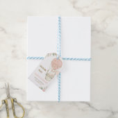 Baby shower voor hot-luchtballonroze ballon omhoog cadeaulabel (Met Touw)