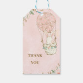 Baby shower voor hot-luchtballonroze ballon omhoog cadeaulabel (Achterkant)