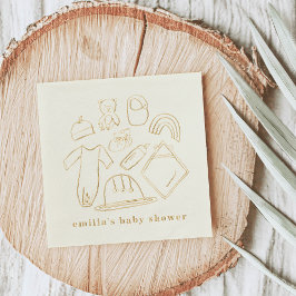 Baby shower voor illustraties voor pasgeborenen folie servetten