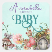 Baby shower voor ingerichte boerendedeur vierkante sticker (Voorkant)