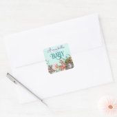 Baby shower voor ingerichte boerendedeur vierkante sticker (Envelop)