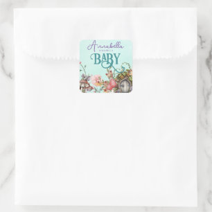 Baby shower voor ingerichte boerendedeur vierkante sticker