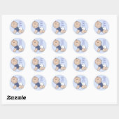 Baby shower voor jongen ronde sticker (Vel)