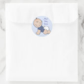 Baby shower voor jongen ronde sticker (Tas)