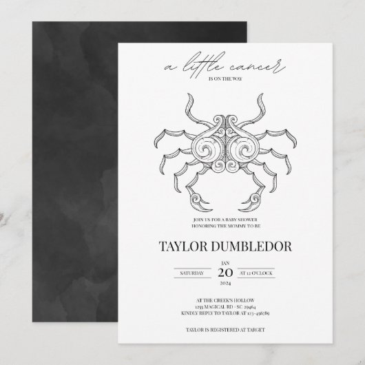 Baby shower voor kankerzodische Star Sign Astrolog Kaart (Voorkant / Achterkant)