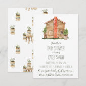 Baby shower voor katoenhoudende bedden kaart (Voorkant / Achterkant)