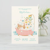 Baby shower voor kattenbakje kaart (Staand voorkant)
