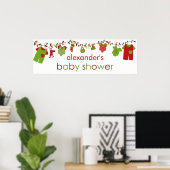 Baby shower voor kerstcadeautjes voor Baby Poster (Thuiskantoor)