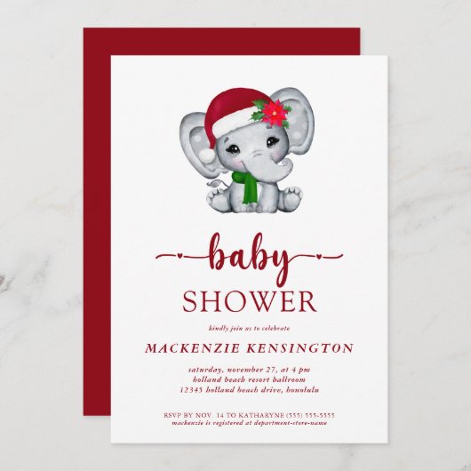 Baby shower voor kerstfeestjes kaart (Voorkant / Achterkant)