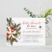 Baby shower voor kerstflorale waterverf per post kaart (Staand voorkant)