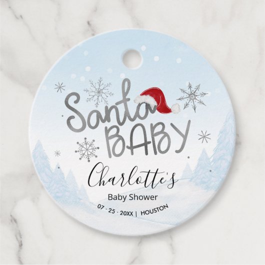 Baby shower voor kerstjongen met kerstmis Baby Bedankjes Labels (Voorkant)
