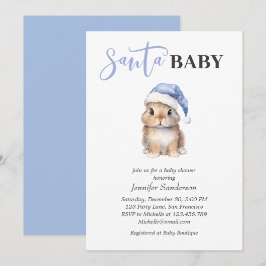 Baby shower voor kerstjongen met kerstmis Baby Kaart (Voorkant / Achterkant)