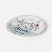 Baby shower voor kerstjongen met kerstmis Baby Papieren Bordje (Gekanteld)