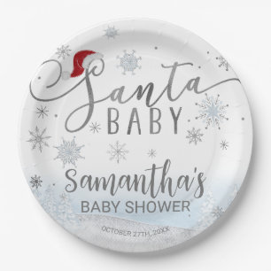 Baby shower voor kerstjongen met kerstmis Baby Papieren Bordje
