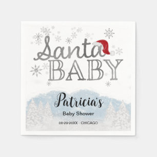 Baby shower voor kerstjongen met kerstmis Baby Servet