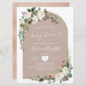 Baby shower voor kerstmis Floral Boho Arch Kaart (Voorkant / Achterkant)