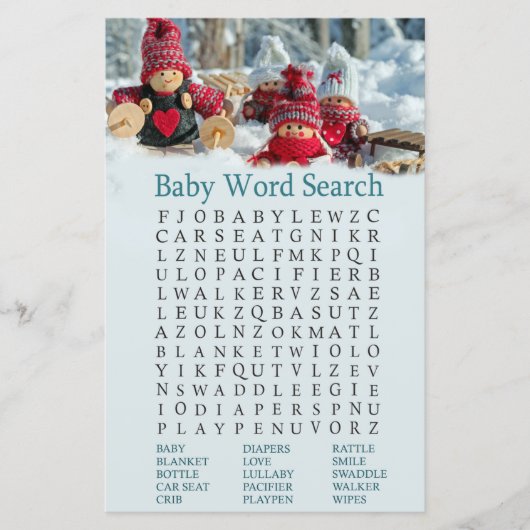 baby shower voor kerstmis Word Search Game (Voorkant)