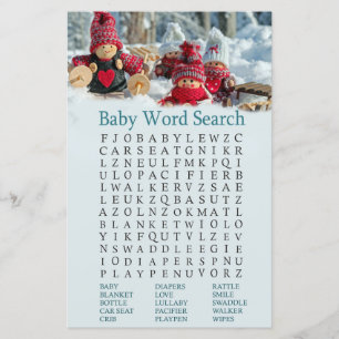 baby shower voor kerstmis Word Search Game
