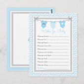 Baby shower voor kinderblauw-grijs briefkaart (Voorkant / Achterkant)